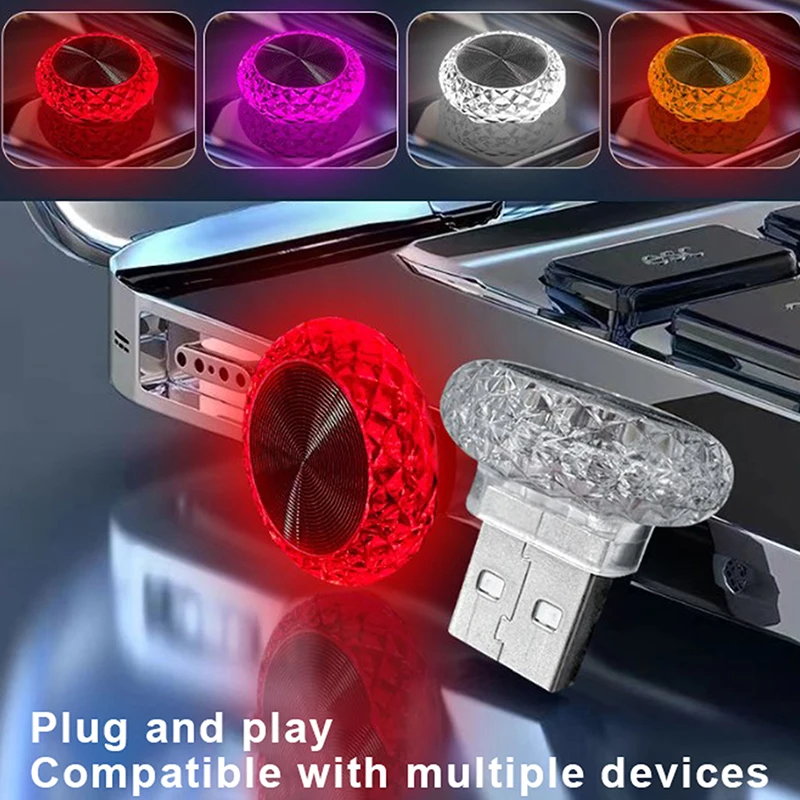 Портативная автомобильная USB-лампа для создания атмосферы, миниатюрная светодиодная декоративная лампа, освещение для салона автомобиля, подключение к компьютеру, Plug and Play (art.: 3920d9ffdf166) - 3920d9ffdf166