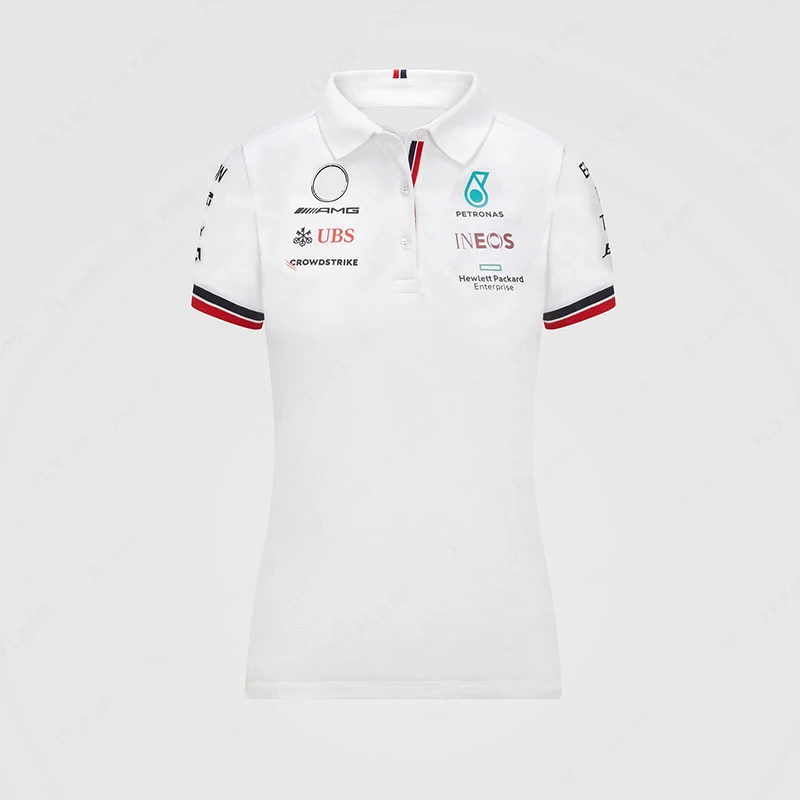 

2021 women's summer new F1 racing motorcycle AMG GP short sleeve polo shirt fast dry and breathable