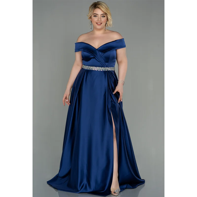 Plus Size Satin Wedding Evening Dress 4XL5XL Elegant Gorgeous Luxury Banquet Party Summer Satin Maxi Plus Size Evening Dresses