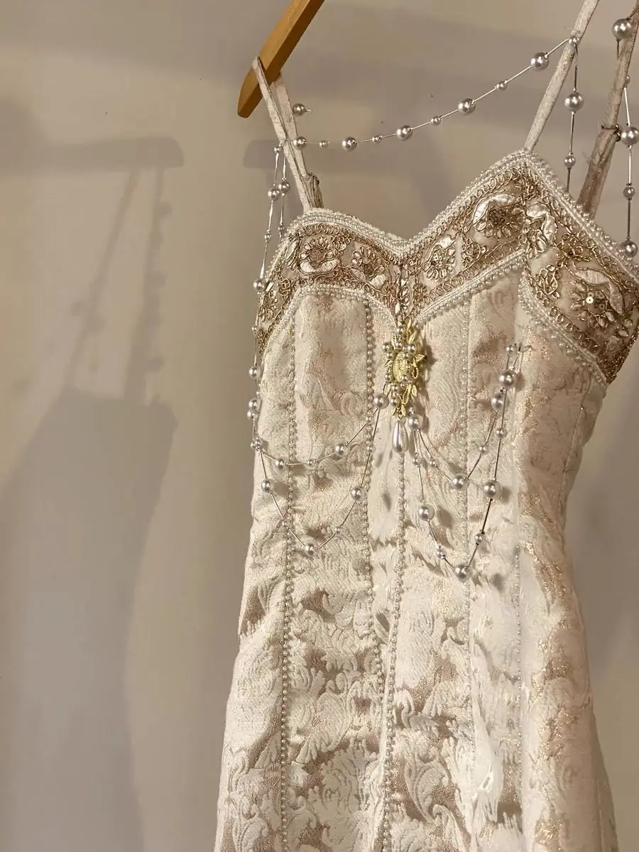 Женское винтажное платье-русалка без рукавов модельное платье во французском