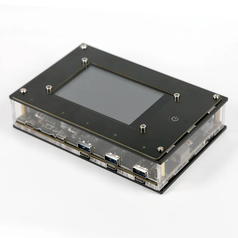 

5-полосный модуль быстрой зарядки с монитором, умное настольное зарядное устройство 450 Вт, выход с несколькими портами, повышающий потенцию ...