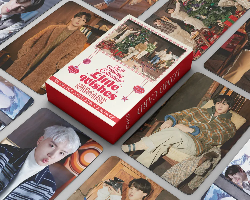 

55Pcs/Set Kpop Bangtan Boys Photocard New Album LITTLE WISHES Postcard New Album Photo Print Cards Lomo Card SUGA JIMIN JK V RM