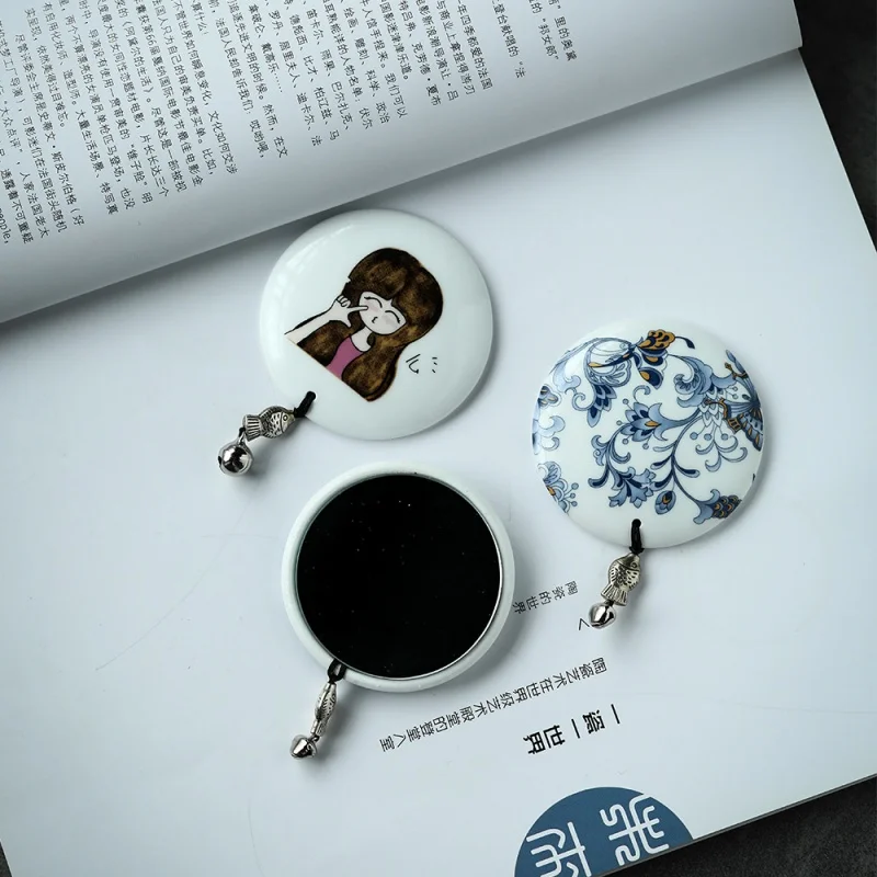 

Креативное керамическое нежное зеркало для макияжа ручной работы, портативное одностороннее маленькое зеркало в подарок