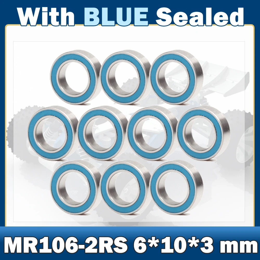 

MR106RS Bearing ( 10 PCS ) 6*10*3 mm ABEC-7 Miniature MR106-2RS Ball Bearings RS MR106 2RS With Blue Sealed L-1060DD
