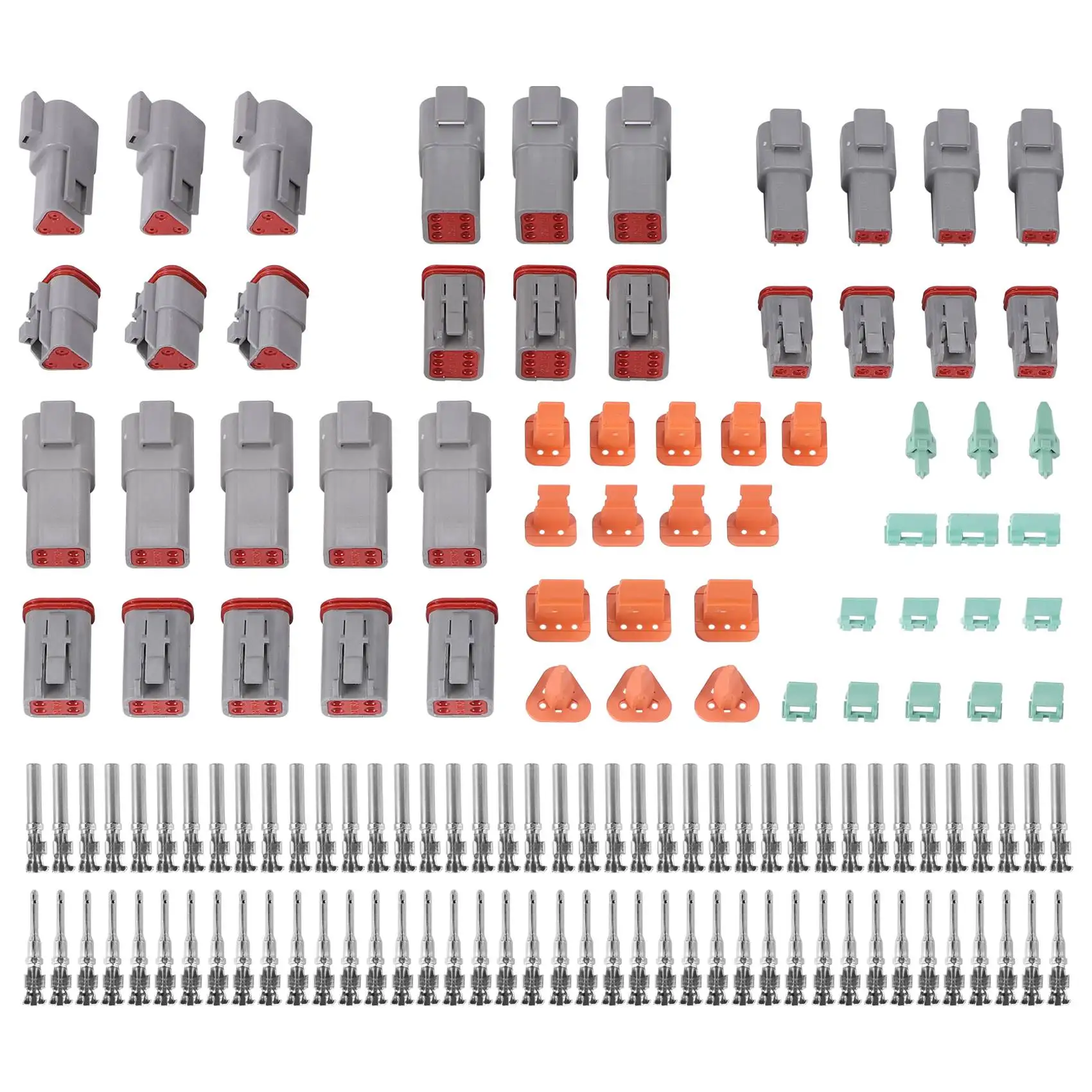 

140Pcs Deutsch DT Series Waterproof Kit DT06-2/3/4/6S DT04-2/3/4/6P Automotive Sealed Plug with Pins Box