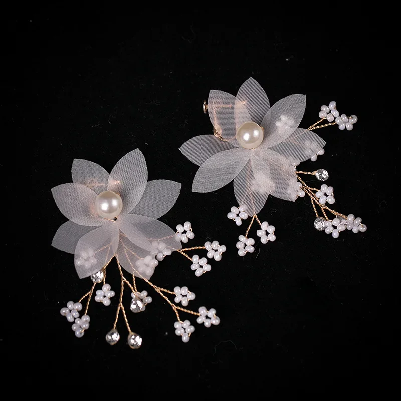 Женский обруч для волос с цветами жемчужинами и искусственным жемчугом