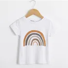 Детская футболка с круглым вырезом, коротким рукавом и надписью