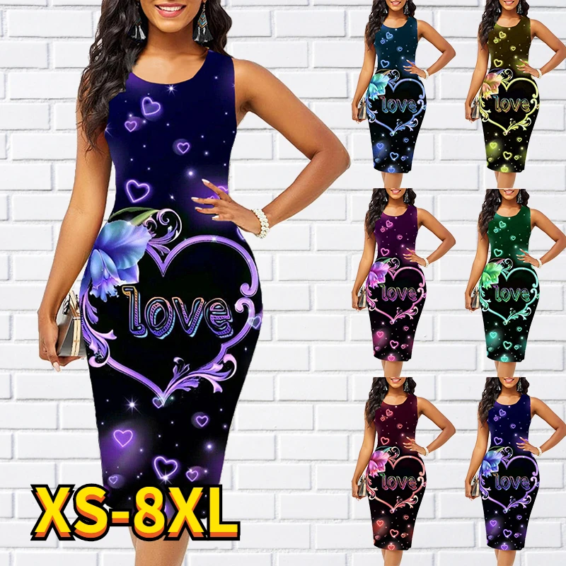 

Women's A Line Dress Knee Length Dress Red black Sleeveless Print dress Spring Summer Casual Daily tops 2022 8XL