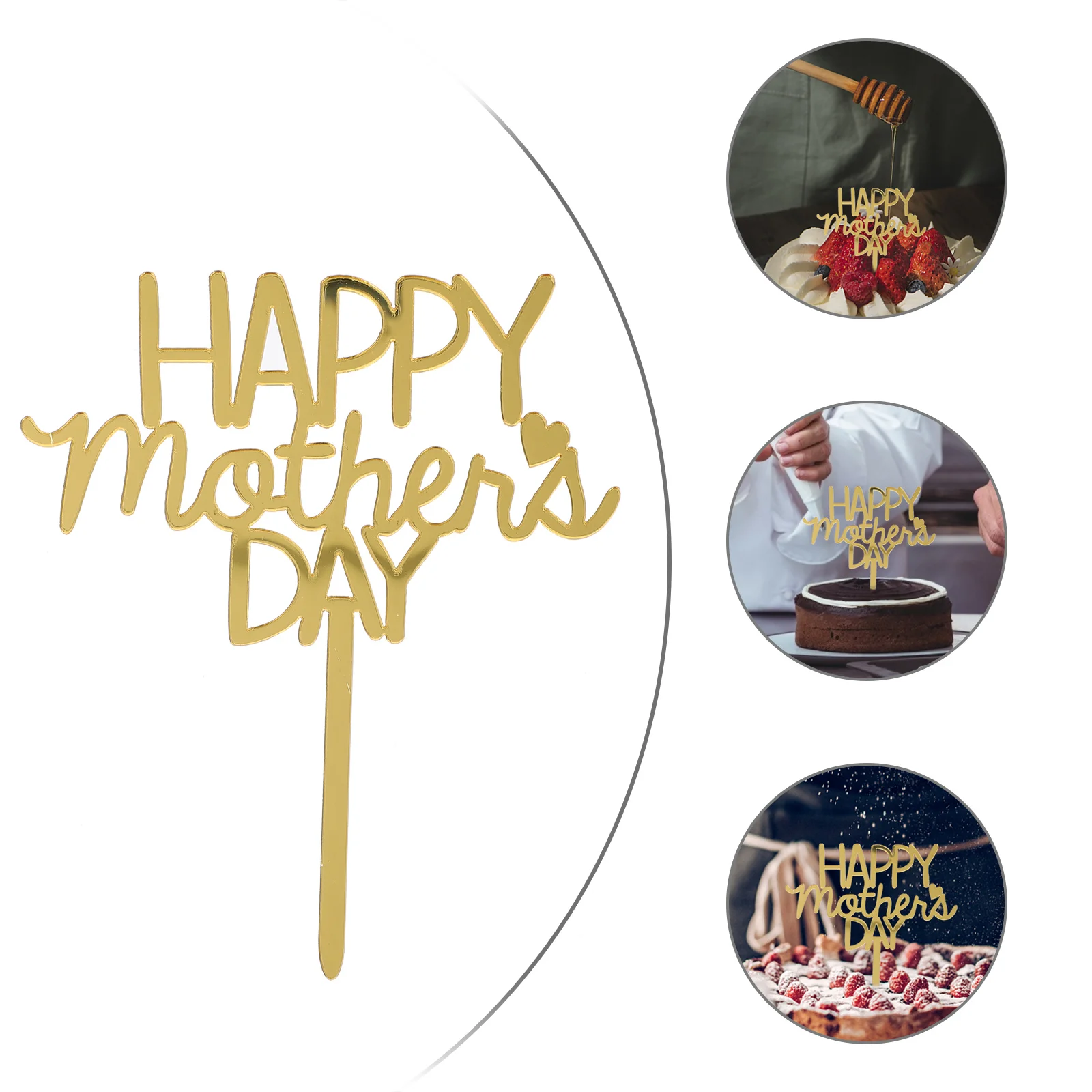 

Cake Day Birthday Party Supplies Picks Mother S Mothers Gold Happy Decor Ornament Toppers Cupcake Mama Acrylic Accessories Mom