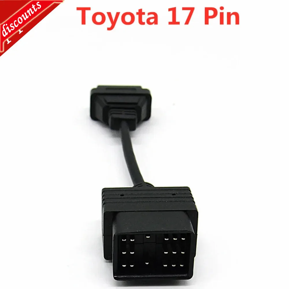 

Для T-oyota 17-контактный адаптер OBD1 OBD2 диагностический кабель для Toyota 17-контактный на 16-контактный удлинительный кабель OBDII