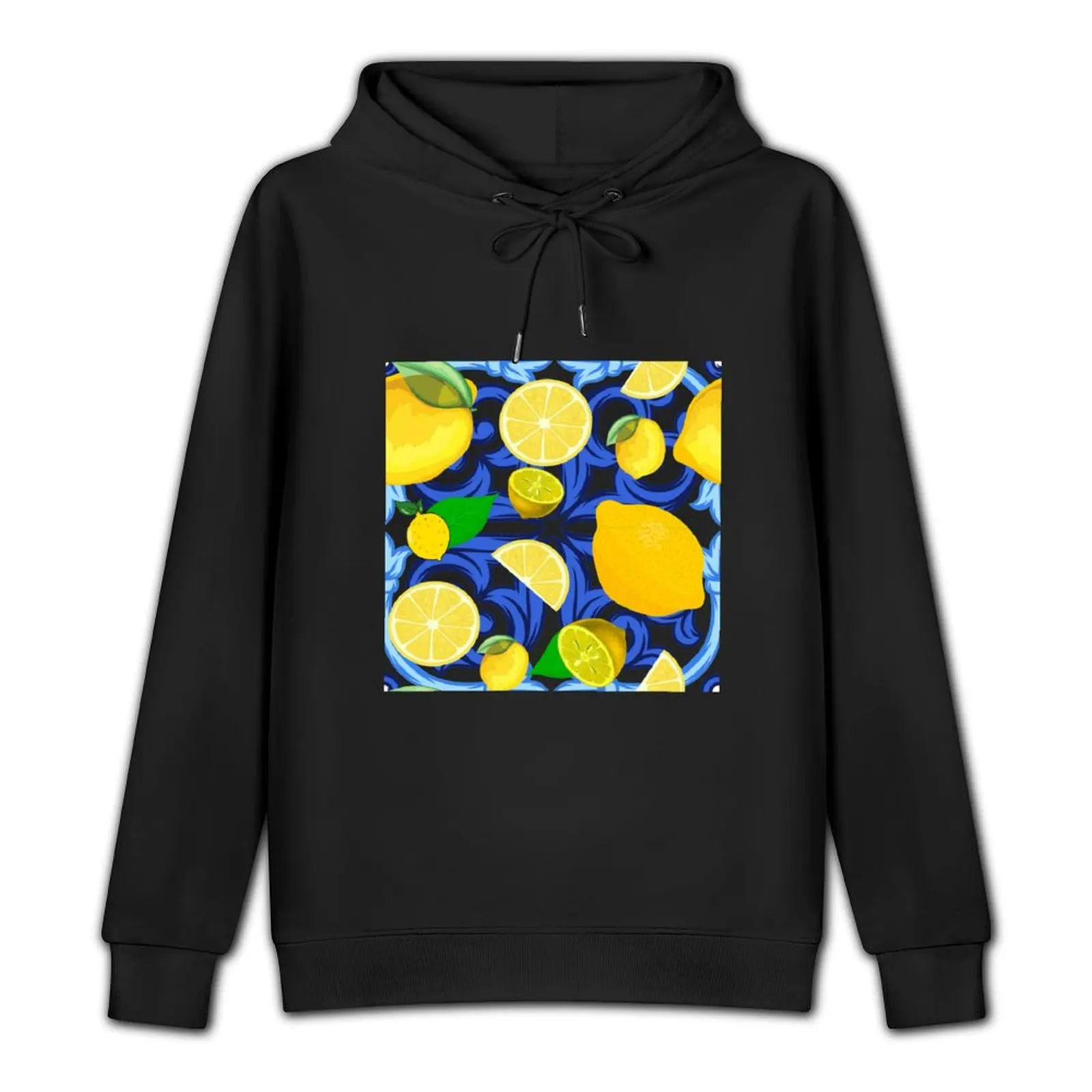 Lemon On Top Of Blue And White Tile пуловер в итальянском стиле толстовка с капюшоном мужское