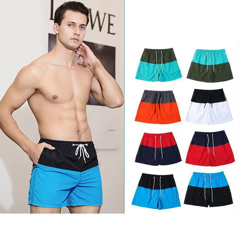 

2022 Fashion New Loose Beach Pants Teen Boys Summer Sport Five Point Quick-drying Pants Men Casual Contrast Color Short Trousers