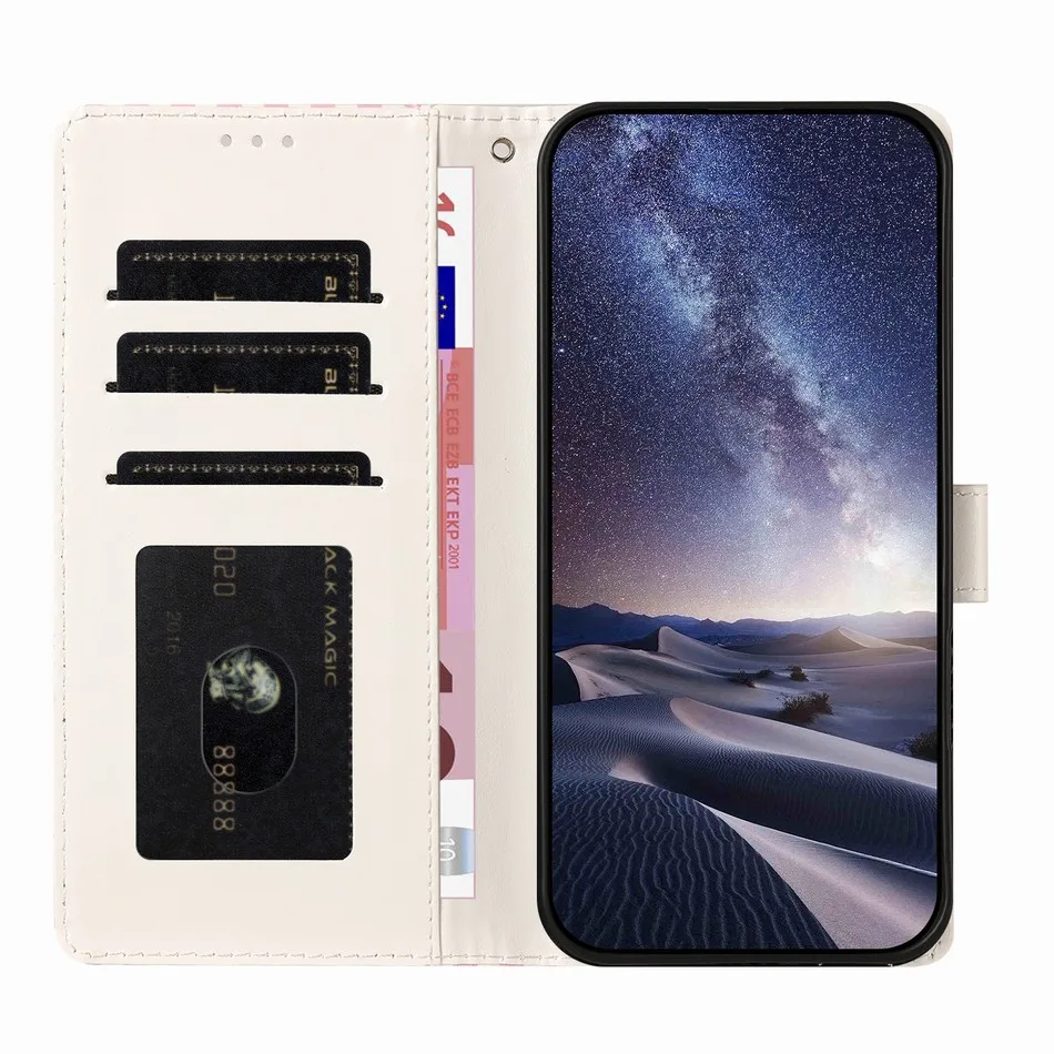Фото Кожаный чехол для телефона Huawei Honor 9A 9 9S 10X 10 9X 20 7A 8A 8S X50i X30i 70 90 Pro 50 Lite 5G Stars Painted Card Wallet Coque №5