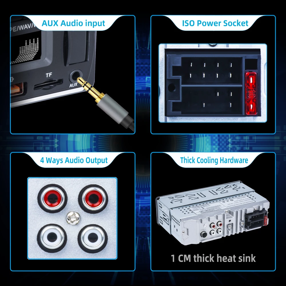 Автомагнитола REAKO один Din Bluetooth Автомобильный MP3-плеер светодиодный светодиодными