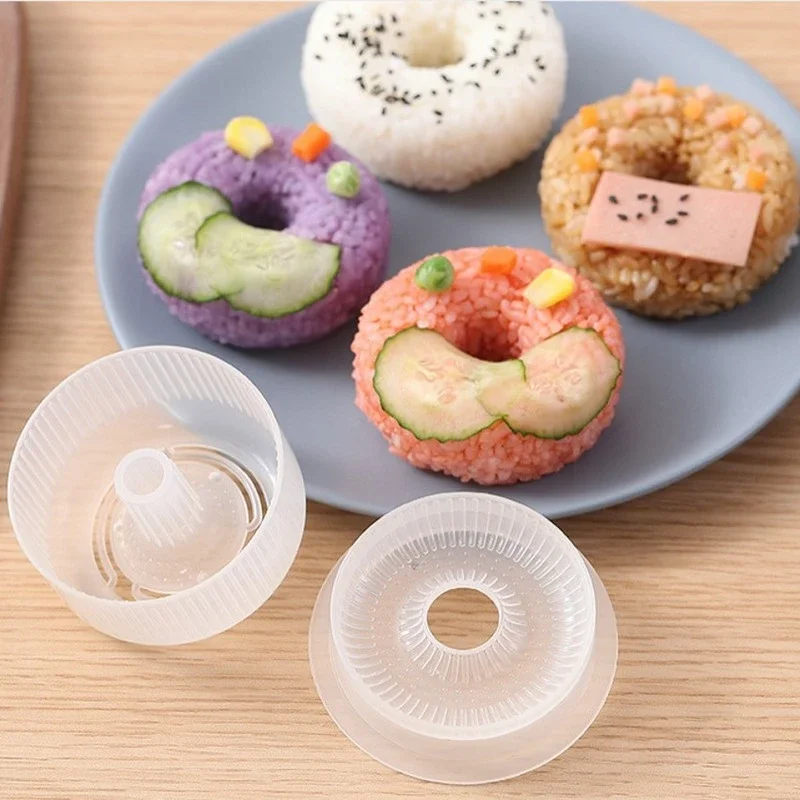 

Donut Shape Onigiri Form Plastic Non-Stick Sushi Maker Set DIY Easy Rice Ball Press Mold Seaweed Making Kit Kitchen Accessories
