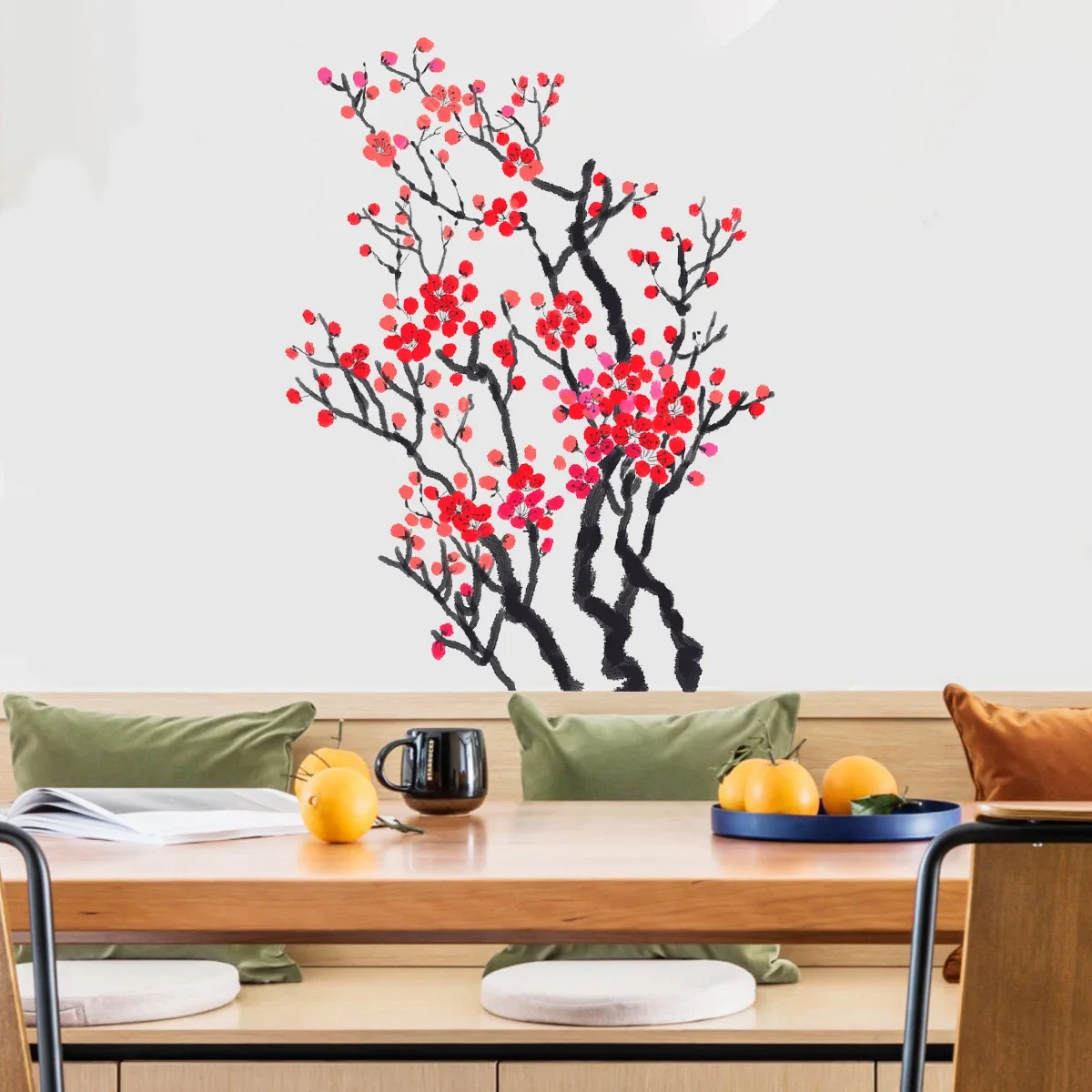 Чернила цветы сливы красные наклейки на стену детская комната потолок крышу