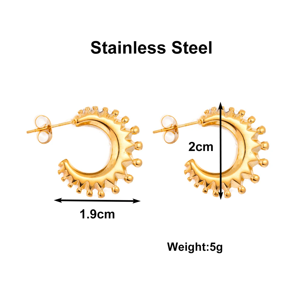 Модные богемные серьги-кольца из нержавеющей стали Новые Нежные серьги