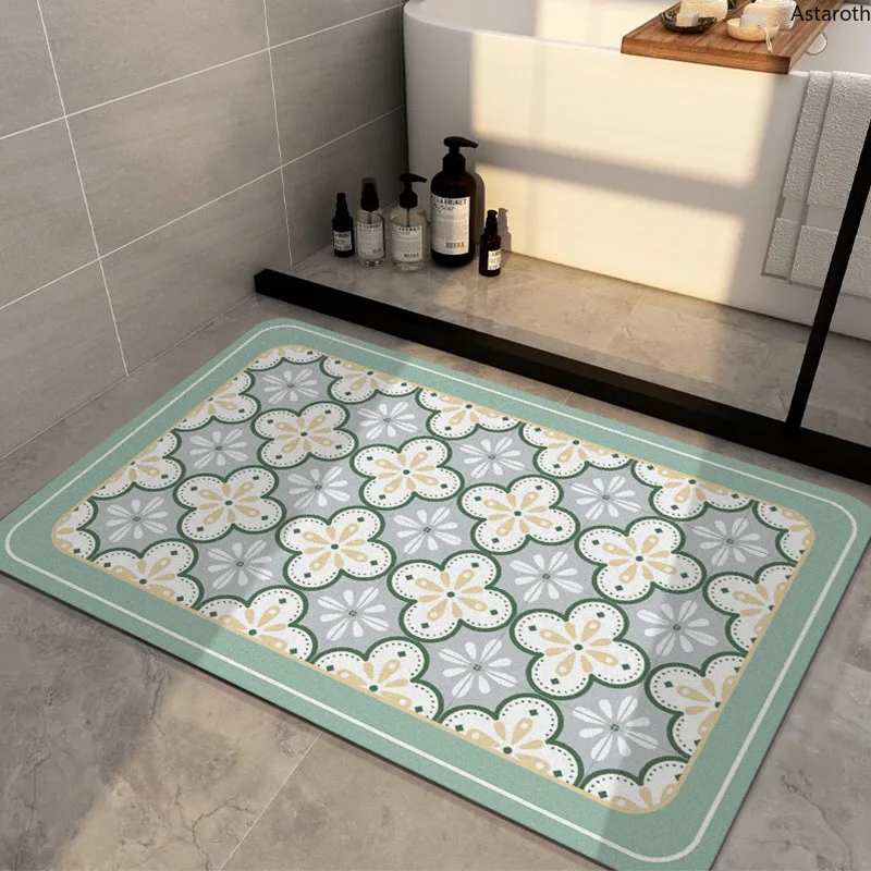 

American Printing Bathroom Absorbent Floor Mat Toilet Door Decorative Mat Toilet Non-Slip Carpet Bathroom Foot Mat