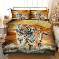 bedding set duvet cover set adult kids home textiles animal pattern king size bedding set 3d digital printing two tigers
