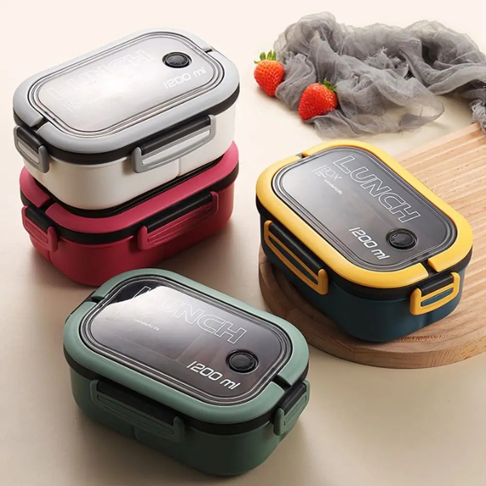 

1200ml Prevent Odor School Outdoor Picnic Microwavable Leakproof Lunch Box Food Container Lunch Bag with Fork Spoon