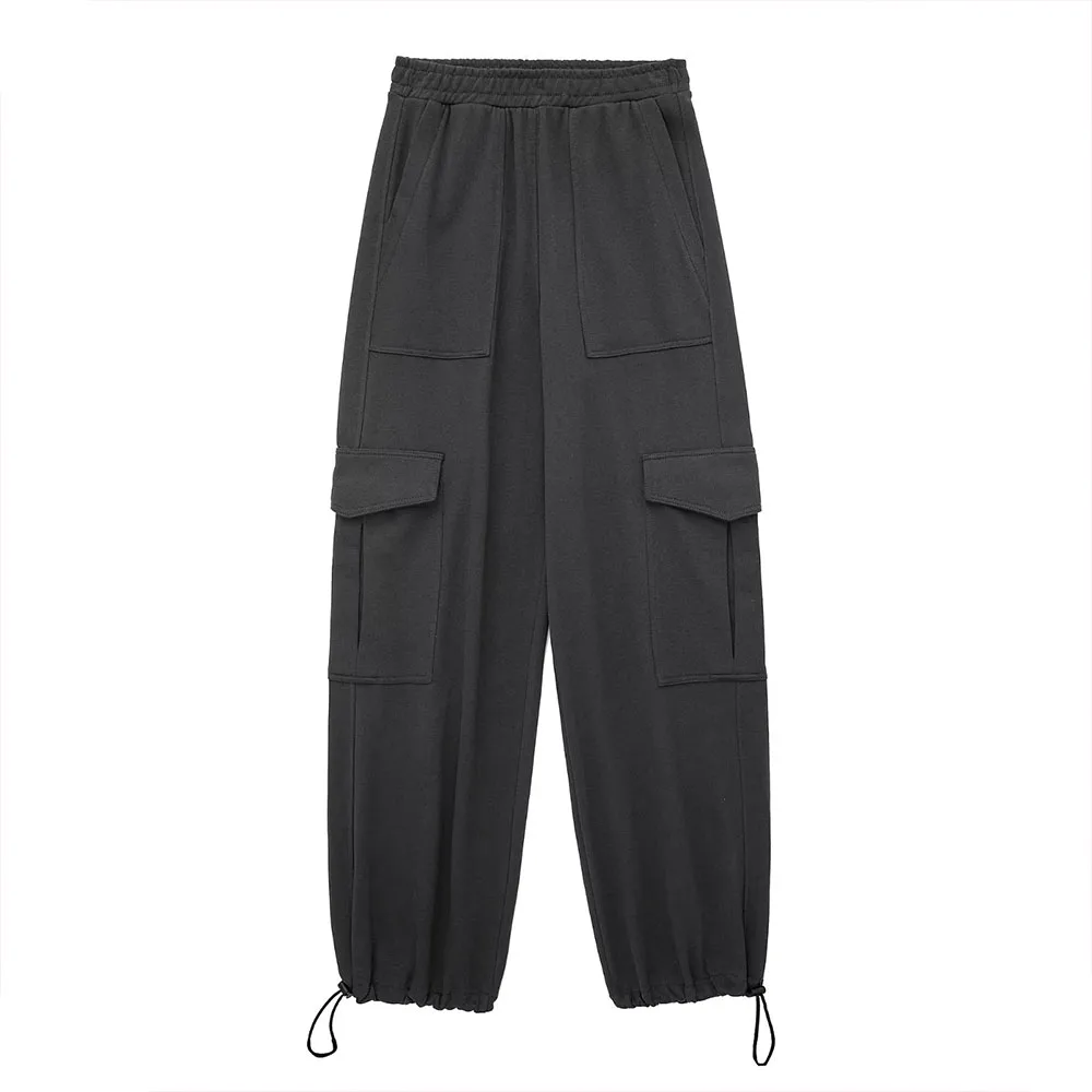 

BER&OYS&ZA2022 Autumn/Winter new women's fashion burst elastised waist baggy all matching pocket pants
