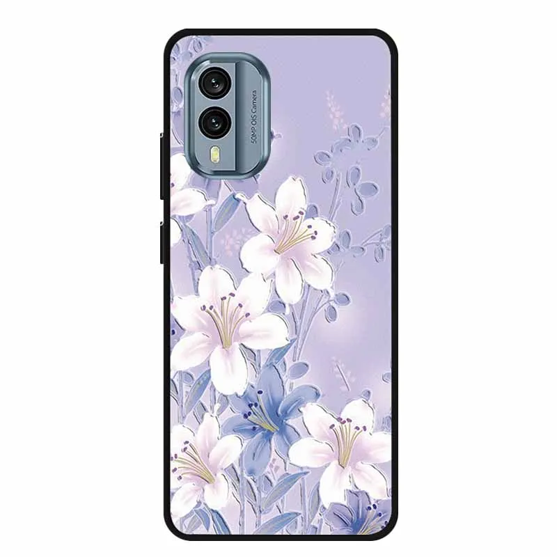 Фото Чехол с 3D тиснением для Nokia X30, чехол с рельефным цветком, черный силиконовый мягкий чехол для Nokia G400 G60 C31 G11 Plus C21 Plus G21 №5