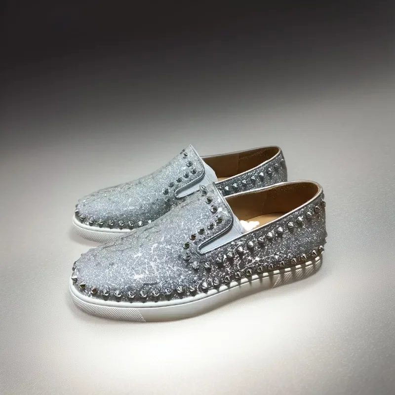 Роскошные брендовые низкие туфли с красной подошвой для мужчин кроссовки