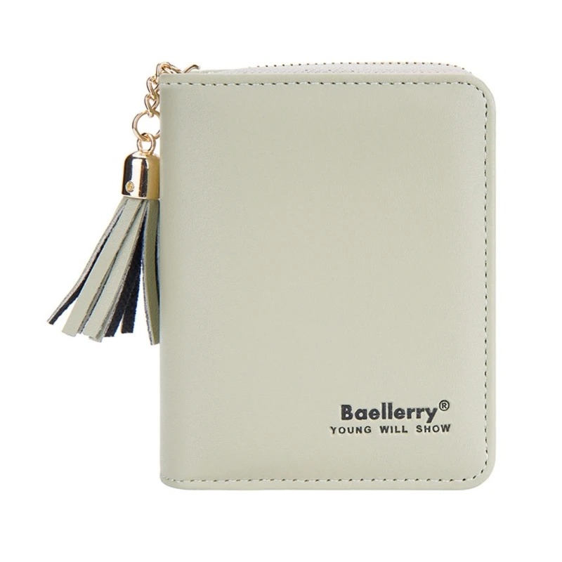 

Women Zipper Wallet Business Card Holder Tassel Coin Purse PU Leather Change Pocket Portable Travel Cards Organizer 517D