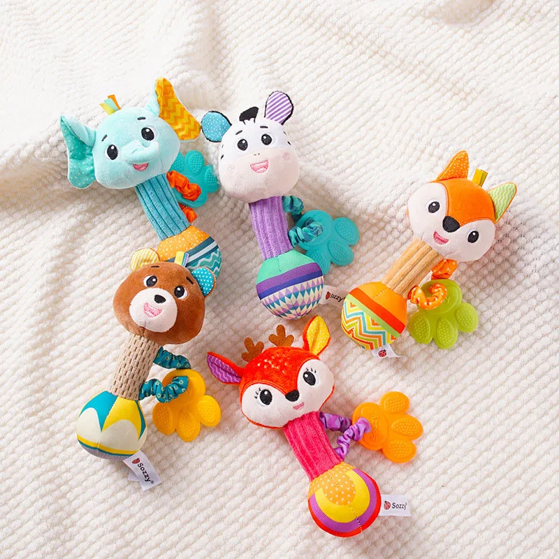 

Baby Animal Hand Bell Rattle Soft Rattle Toy Newborn Rattle Mobiles Baby Toys Cute Plush Bebe Toys 0-12 Months Christmas Gift