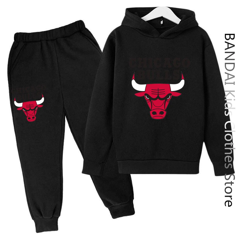 

Nba Hoodie Kids Basketball Team Logo Bull Clothes Boys Tracksuit Pullovers Streetwear Girls Clothing Baby Sets Sesame Street