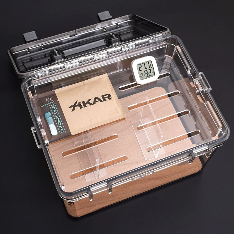

Spanish Cedar Wood Acrylic Rocker Cigar Humidor Box Seal Professional Alcohol-nourishing Snow for GRUS