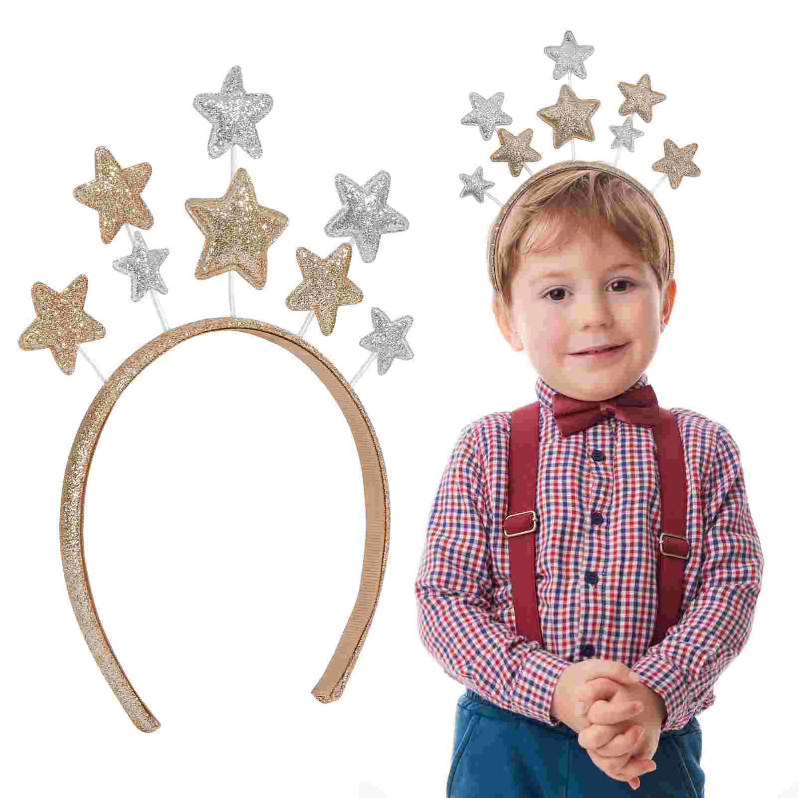 

Metal Hair Band Christmas Star Headband Stars Party Headbands Clothing Miss Pentagram Favors Children