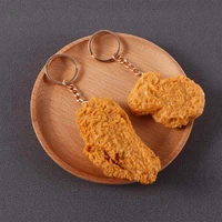 pvc imitation food keychain french fries chicken nuggets fried chicken food pendant barbecue gluten kanto boiled key ring