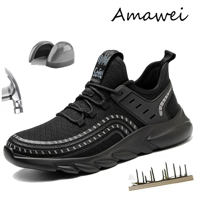 

Amawei Men Sneakers Anti-Scalding Anti-Static Safety Shoes Ankle Boots Men's Shoes Protective Boots Lightweight