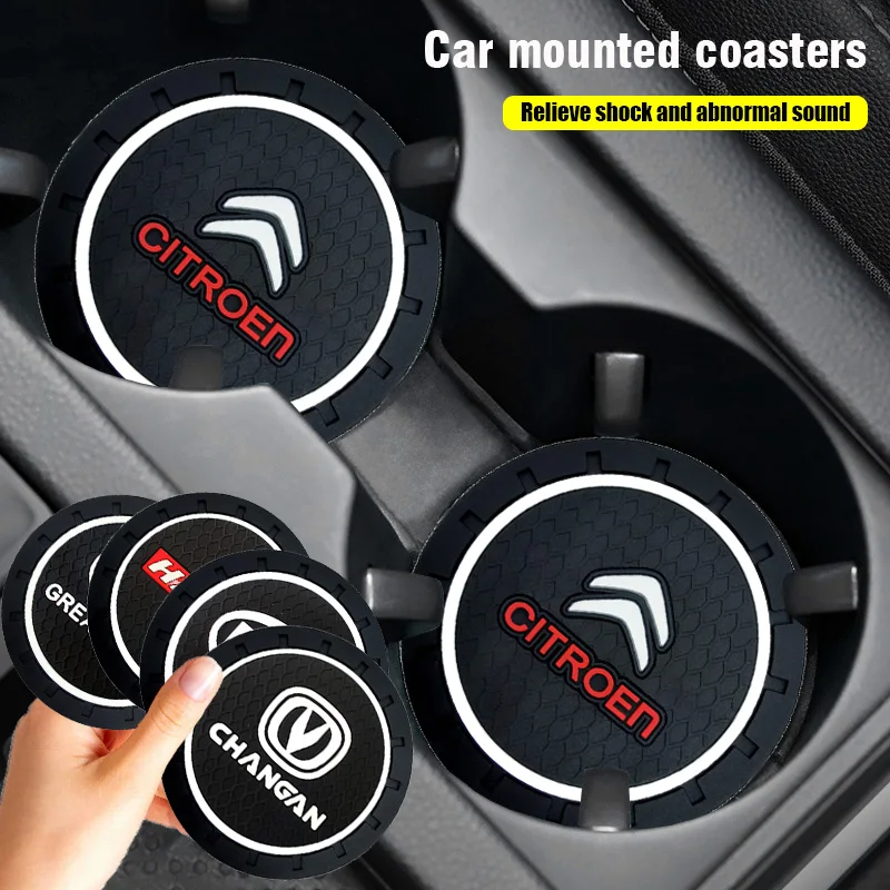 

Резиновый автомобильный коврик для чашки, водонепроницаемые Нескользящие подставки для Citroen C1 C2 C3 C4grand C5 Saxo Jumper Cactus Picasso C4L DS3 4, аксессуары