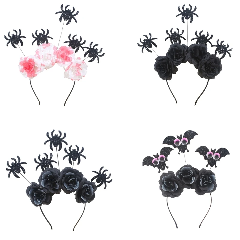 

Flower Headband Halo For Girls Spider Hair Hoop Halloween Tiaras And Crowns