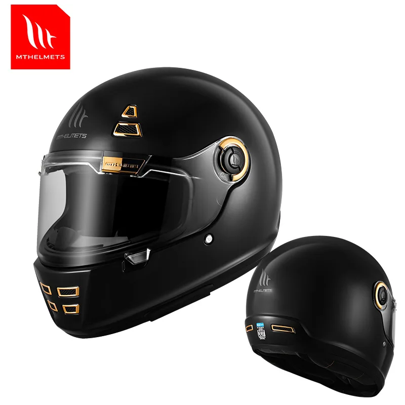 Винтажный мотоциклетный шлем MT JARAMA на все лицо гоночные шлемы можно установить Bluetooth всесезонный шлем утвержденный ECE DOT