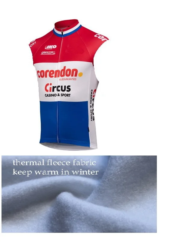 

WINTER FLEECE THERMAL 2019 CORENDON CIRCUS TEAM Sleeveless Cycling Vest Mtb Clothing Bicycle Maillot Ciclismo Bike Clothes