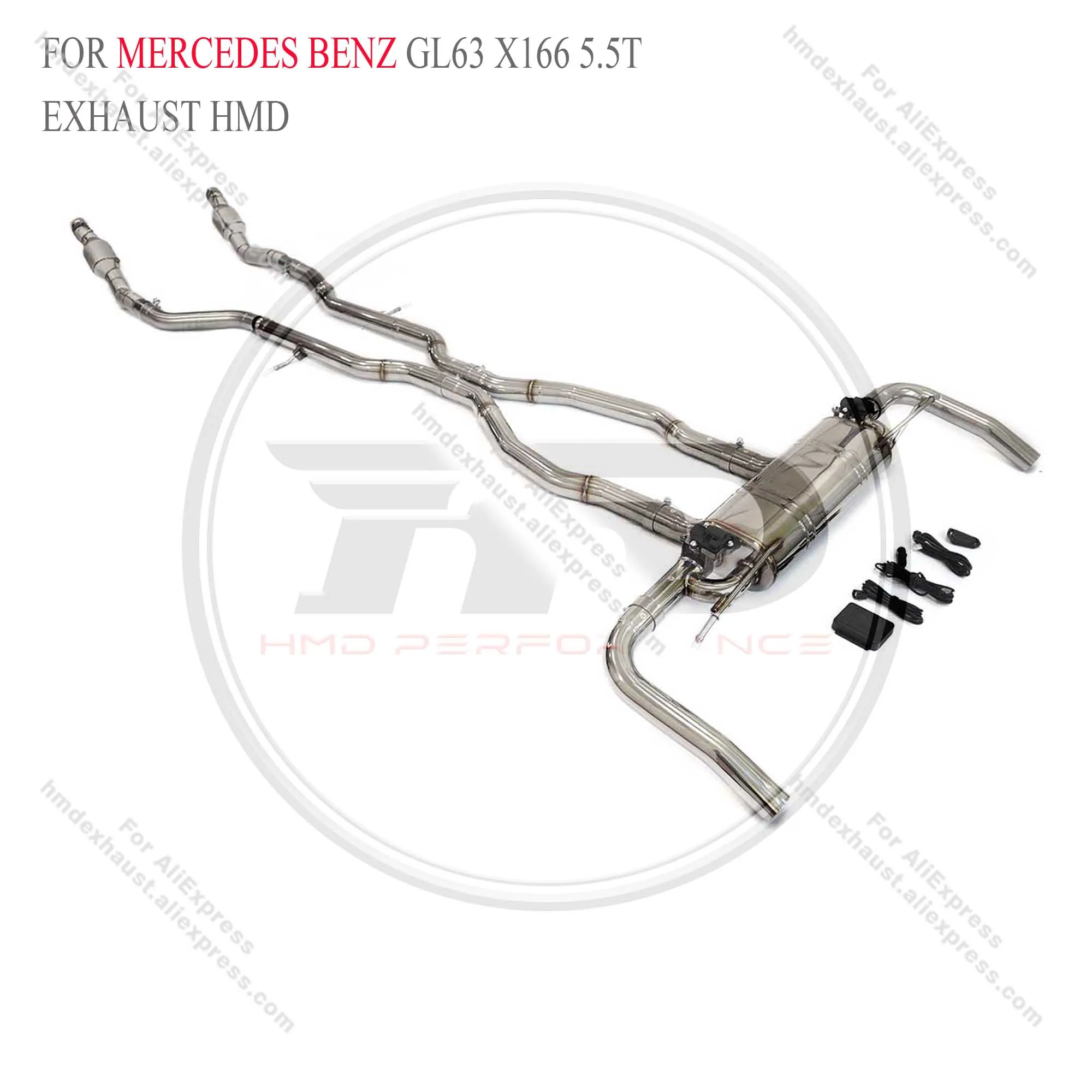 HMD эффективная выхлопная система Catback полный комплект для Mercedes benz GL63 X166 5 T с