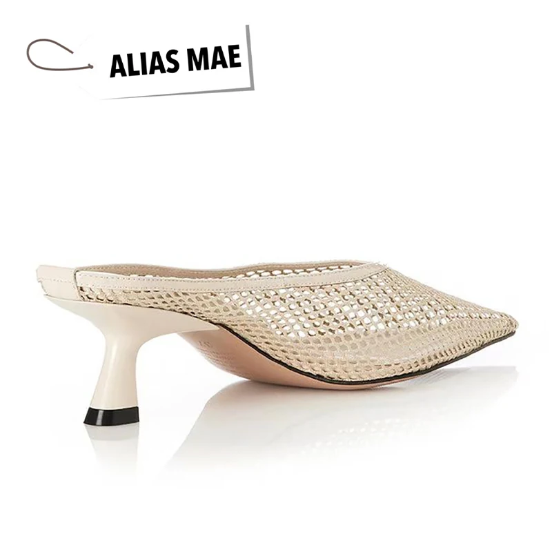 Женская летняя Классическая сетка на тонком каблуке с острым носком и высоким