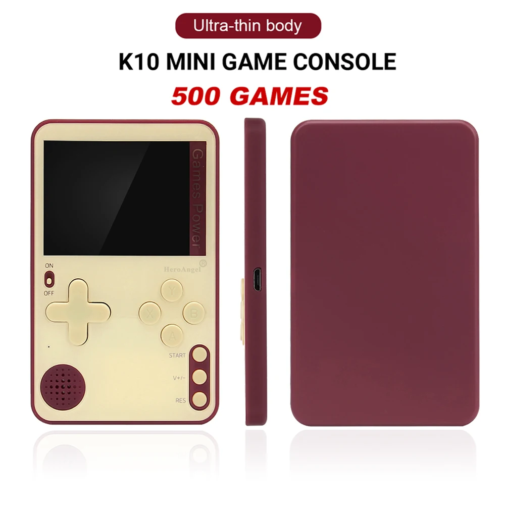 

Retro Portable Ultra Mini Handheld Game Console 2.4-inch Soft Screen Ultra-thin Rechargeable Gamepad Built-in 500 Games for Kids