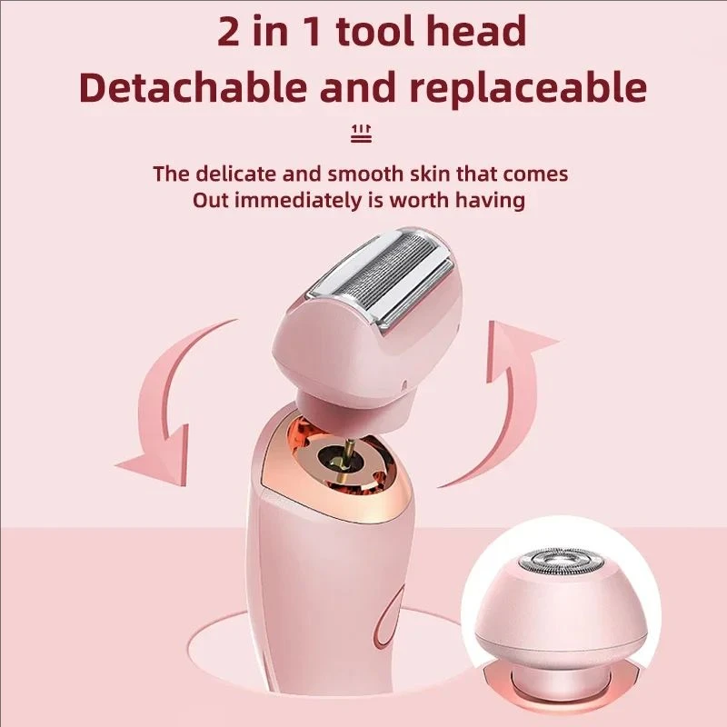 2-in-1 painless home hair removal device for women trimming and shaving electric depilator pubic armpit