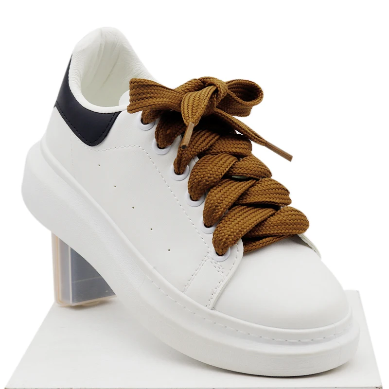 

Шнурки на плоской подошве, повседневные спортивные модные белые, из полиэстера и хлопка, небольшие, 18 мм, пара, 10 цветов