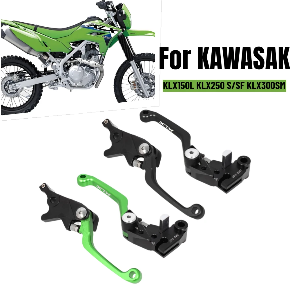 Фото Для мотоциклов KAWASAKI KLX150L, KLX250 S/SF, KLX300SM 2009-2022, а также для питбайков и мотокроссовых мотоциклов, рычаги тормоза и сцепления с поворотным креплением, 125 D-TRACKER №1
