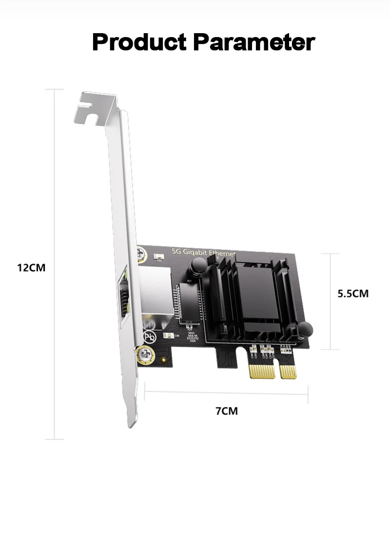 Сетевая карта 5G PCIe к RJ45 чип RTL8126 гигабитный Ethernet PCI Express сетевая 10/100/2500/5000 Мбит/с 1