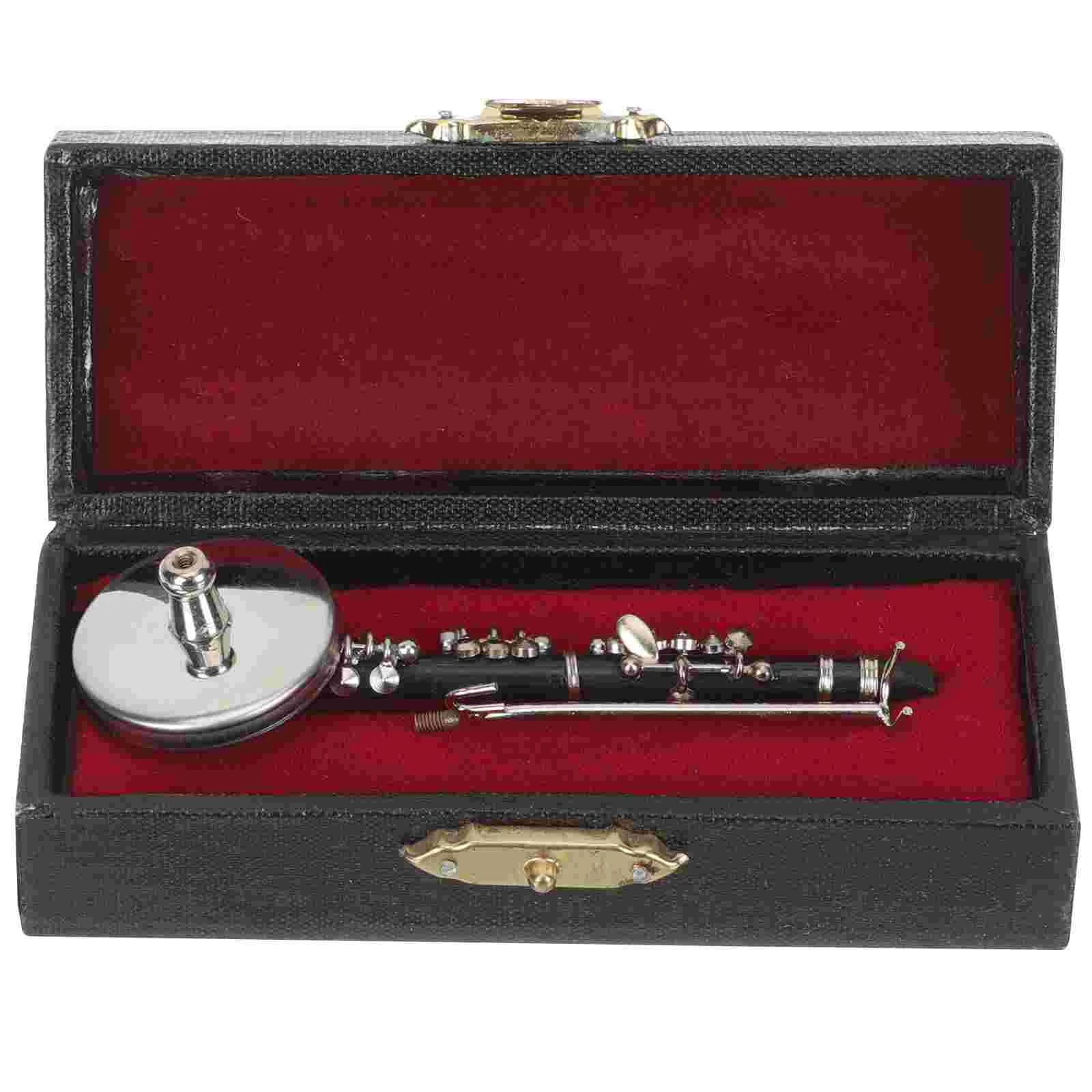 

1 Set Copper Miniature Clarinet Model Musical Instrument Model Miniature Musical Instrument Model Miniature Flute Decor