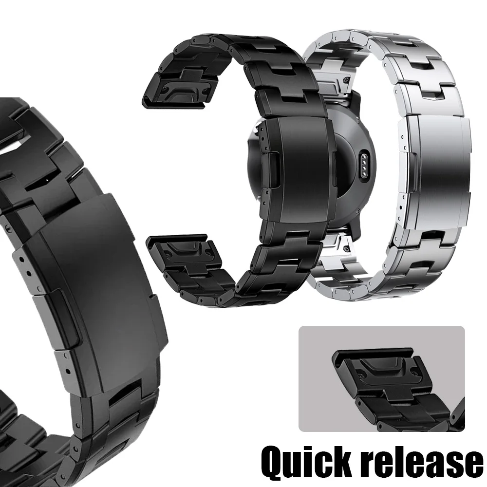 

Quick Fit Titanium alloy + Stainless steel Watchband For Garmin Fenix 7X 7/6 6x Pro 5x plus/Instinct 2 Strap Band Belt Bracelet