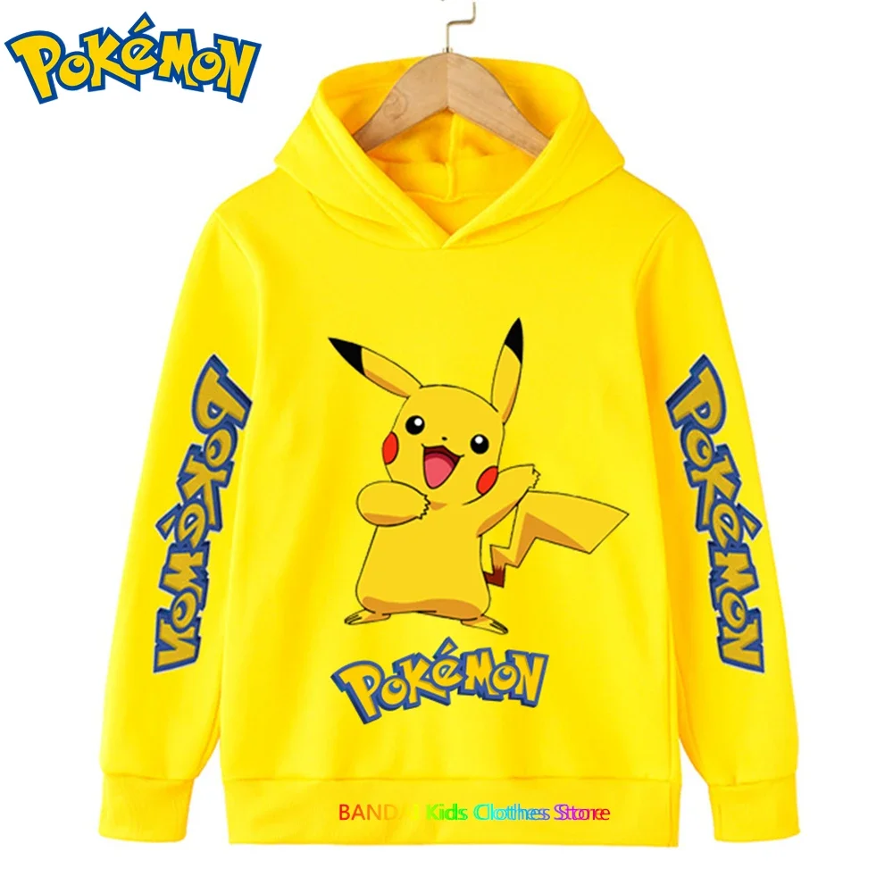

Hot 3-14 Years pokemon Hoodie Kids Fashion Children Baby Boys Clothes Pikachu Sweatshirt Children Tops Girls Clothing Sweater