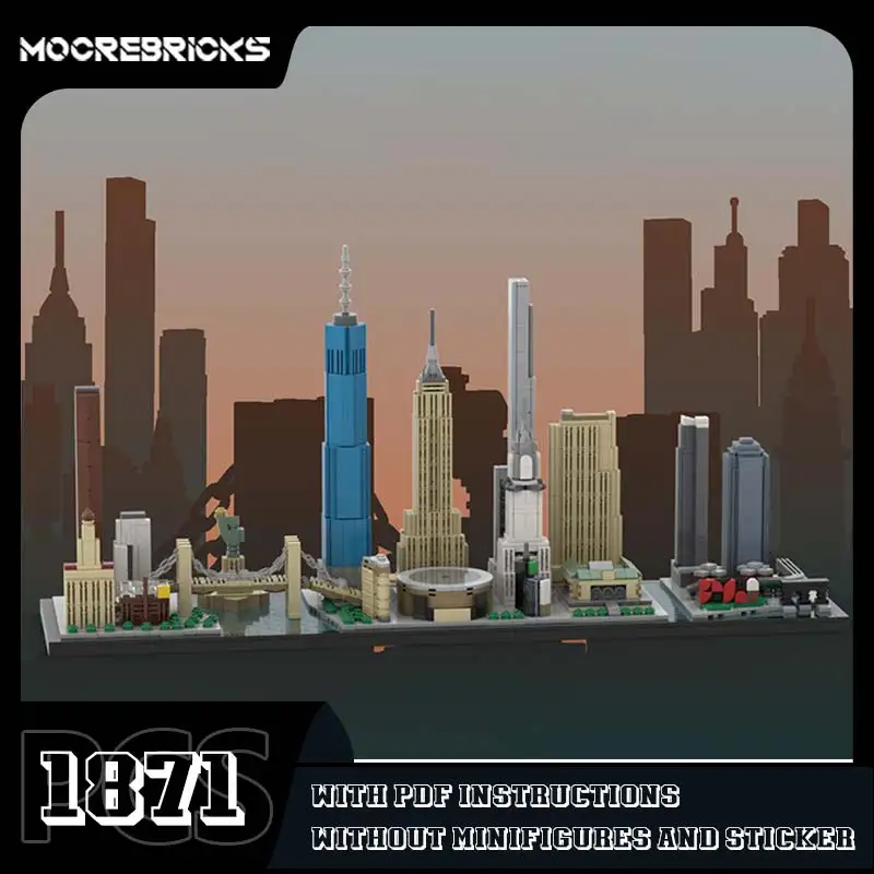 MOC Индивидуальные строительные блоки Washington D.C. Skyline City Модульная модель