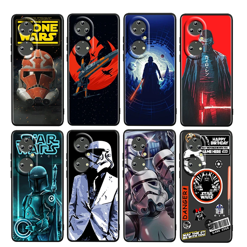 

Star Wars Weapon Robot For Huawei P50 P20 P30 P40 5G P10 Pro Lite E Plus P9 Lite Mini Soft TPU Silicone Black Phone Case Fundas